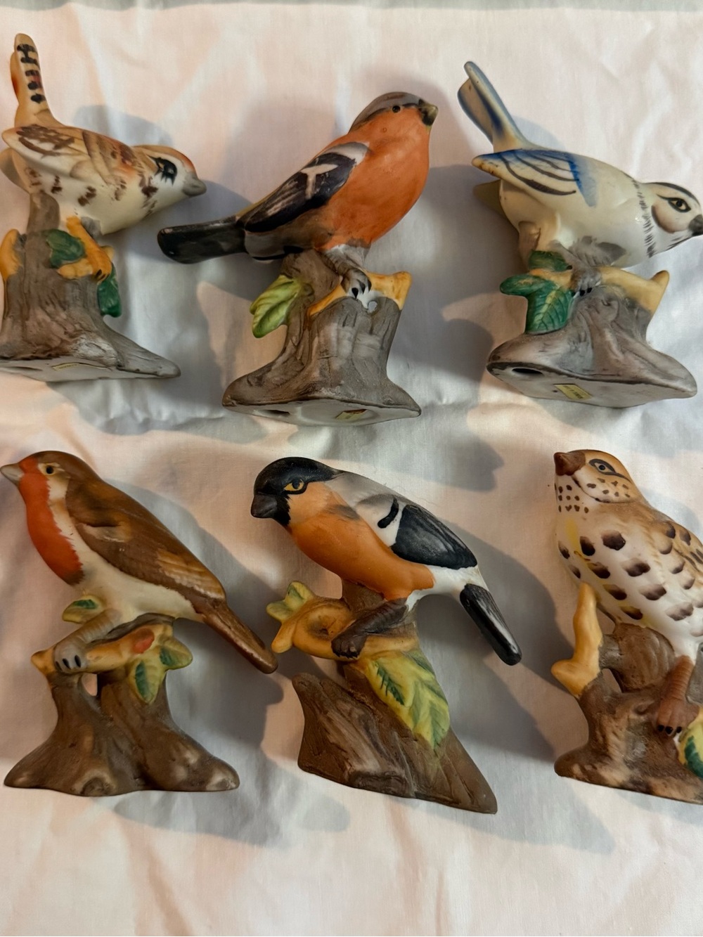 Vintage Collection of 6 Porcelain Bird Figurines